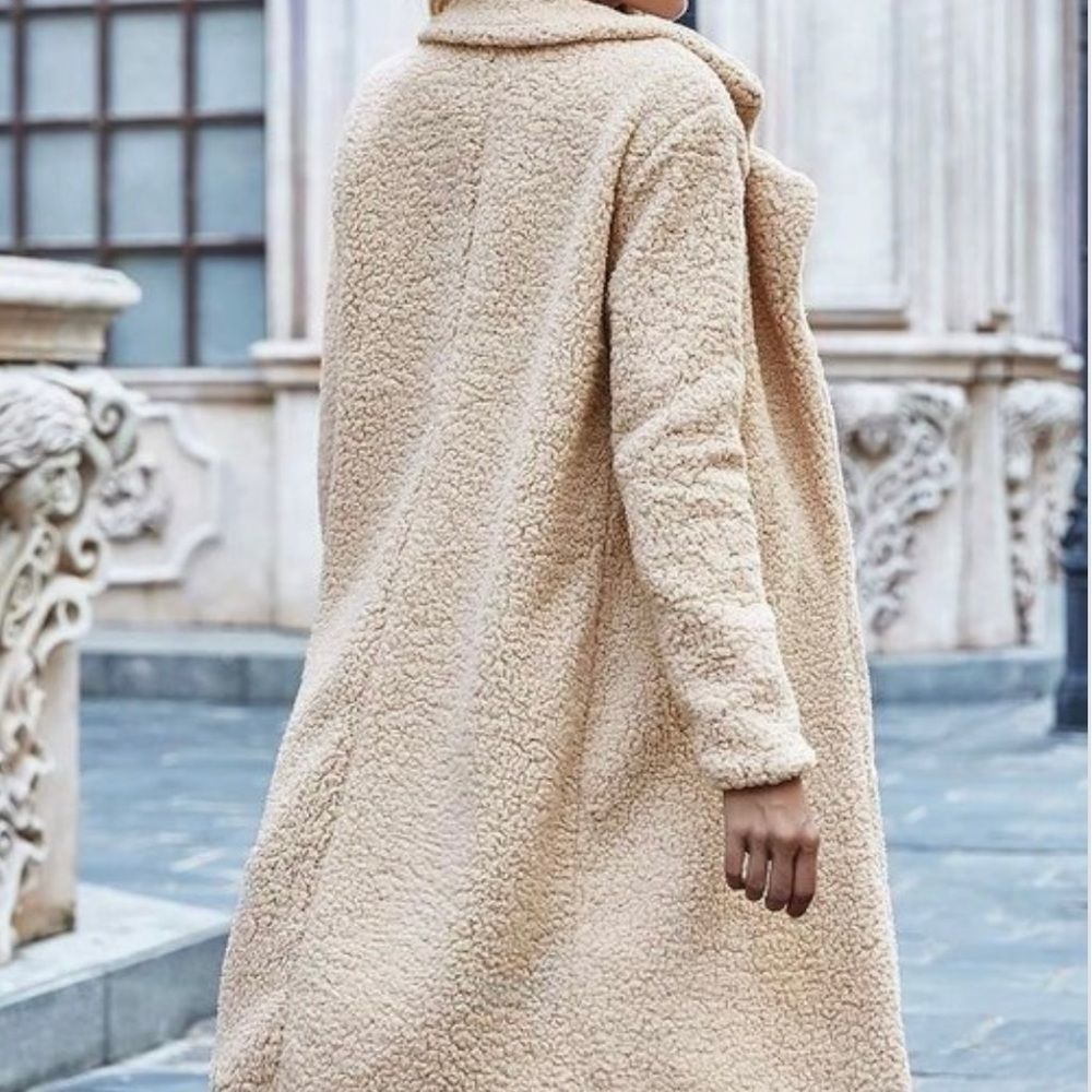 Long Teddy Duster Coat - Picture 3 of 8